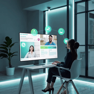 A female agent providing telemedicine support